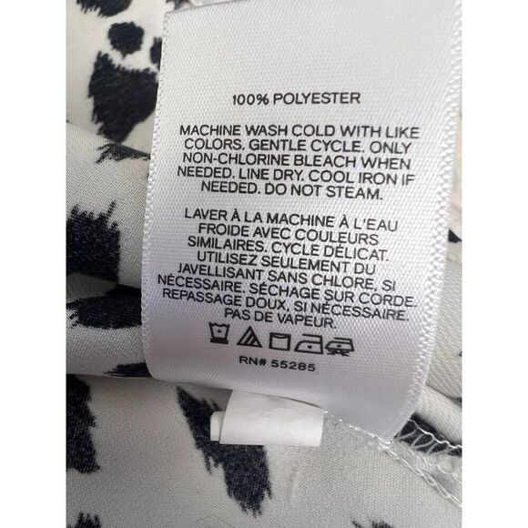 Express Black & White Polka Dot Print Womens Sleeveless Blouse V-neck Size XL - Picture 8 of 10